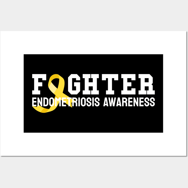 Fighter Endometriosis Awareness Month Ribbon Endo Warrior Wall Art by Shopinno Shirts